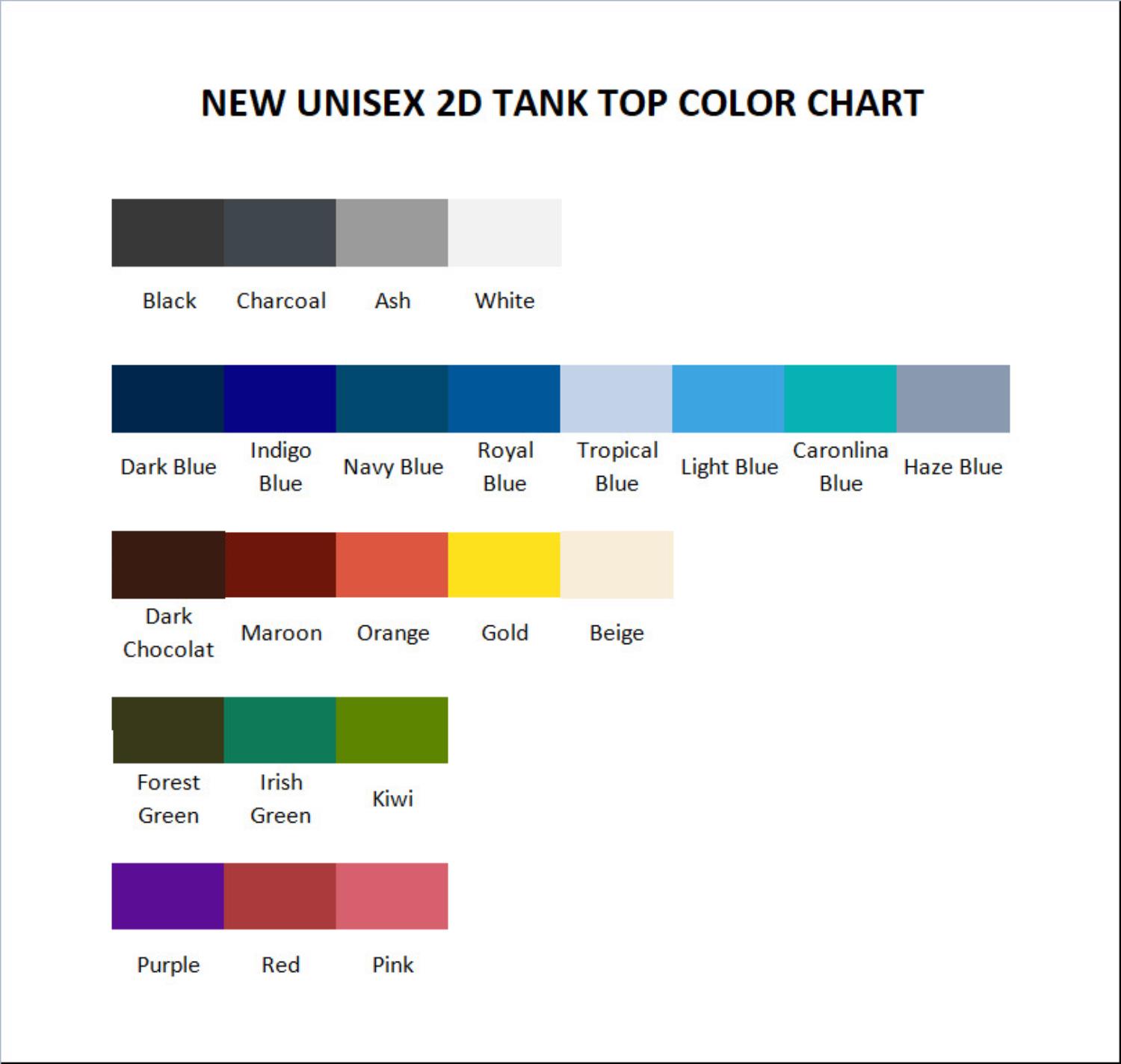 tank top color chart - Night Of The Living Dead Merch