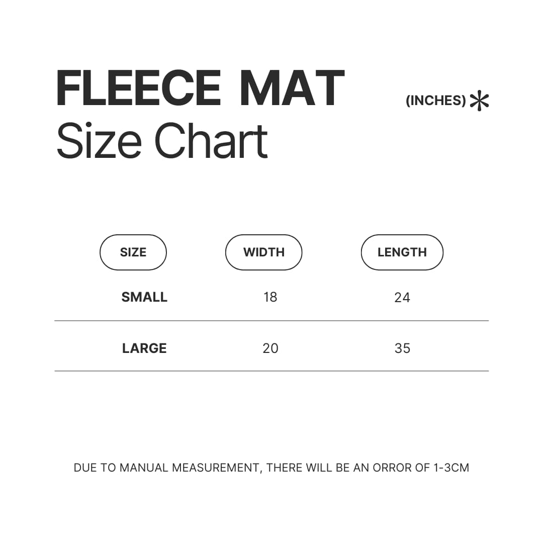 Fleece Mat Size Chart - Night Of The Living Dead Merch
