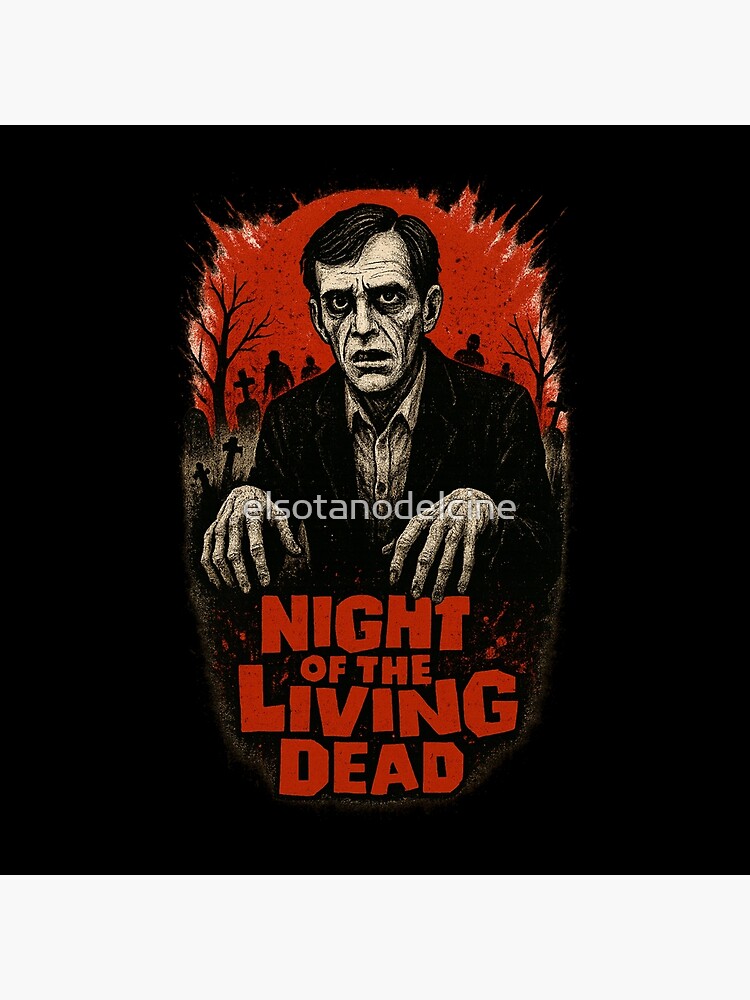 Night Of The Living Dead Fan Art Design Throw Pillow - Image 2