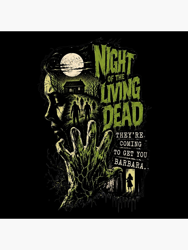 Night Of The Living Dead Vintage Zombie Horror Movie Tapestry - Image 2