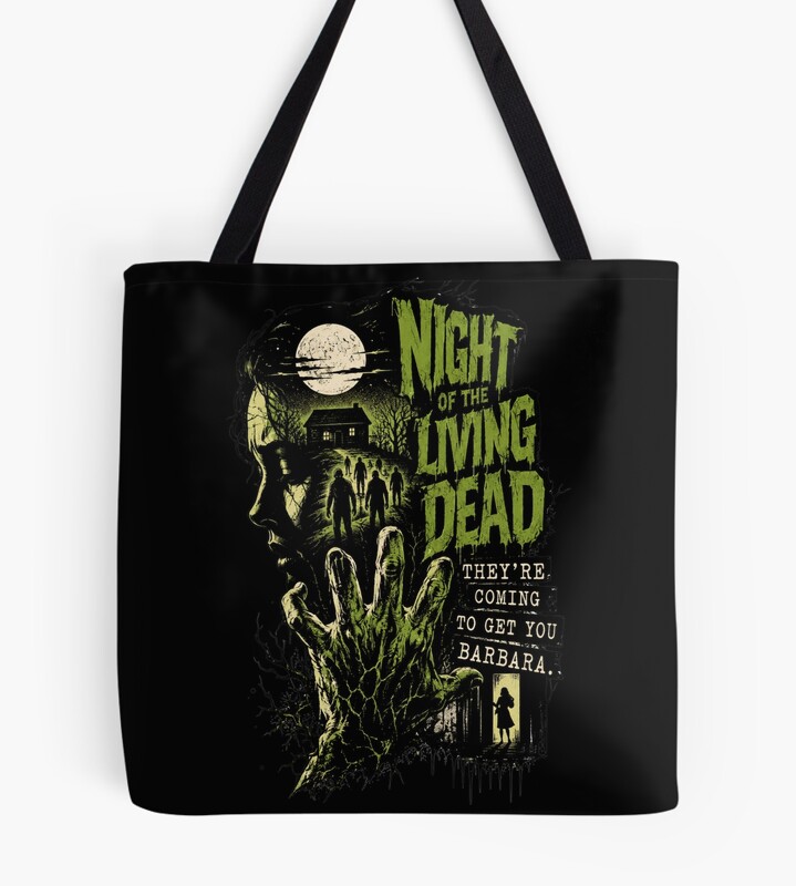 Night Of The Living Dead Vintage Zombie Horror Movie Tote Bag