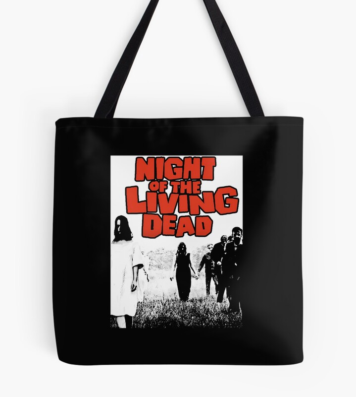 Zombie Movie Print Zombie Night Of The Living Dead Horror Film Tote Bag