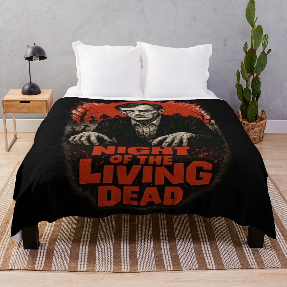 Night Of The Living Dead Fan Art Design Throw Blanket