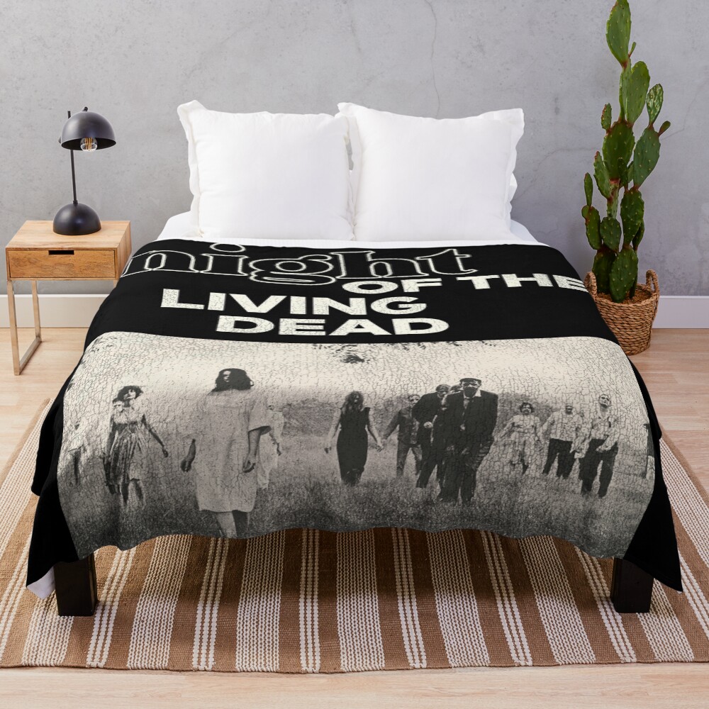 Night Of The Living Dead Horror Zombie Throw Blanket