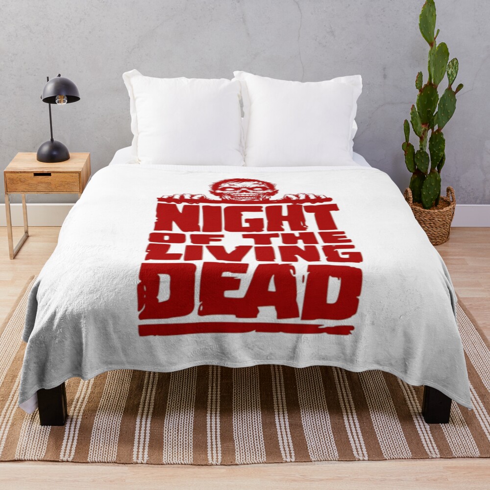 Night Of The Living Dead Red Logo Throw Blanket