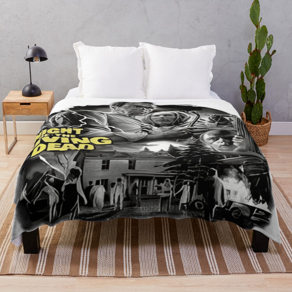 Night Of The Living Dead Retro Throw Blanket