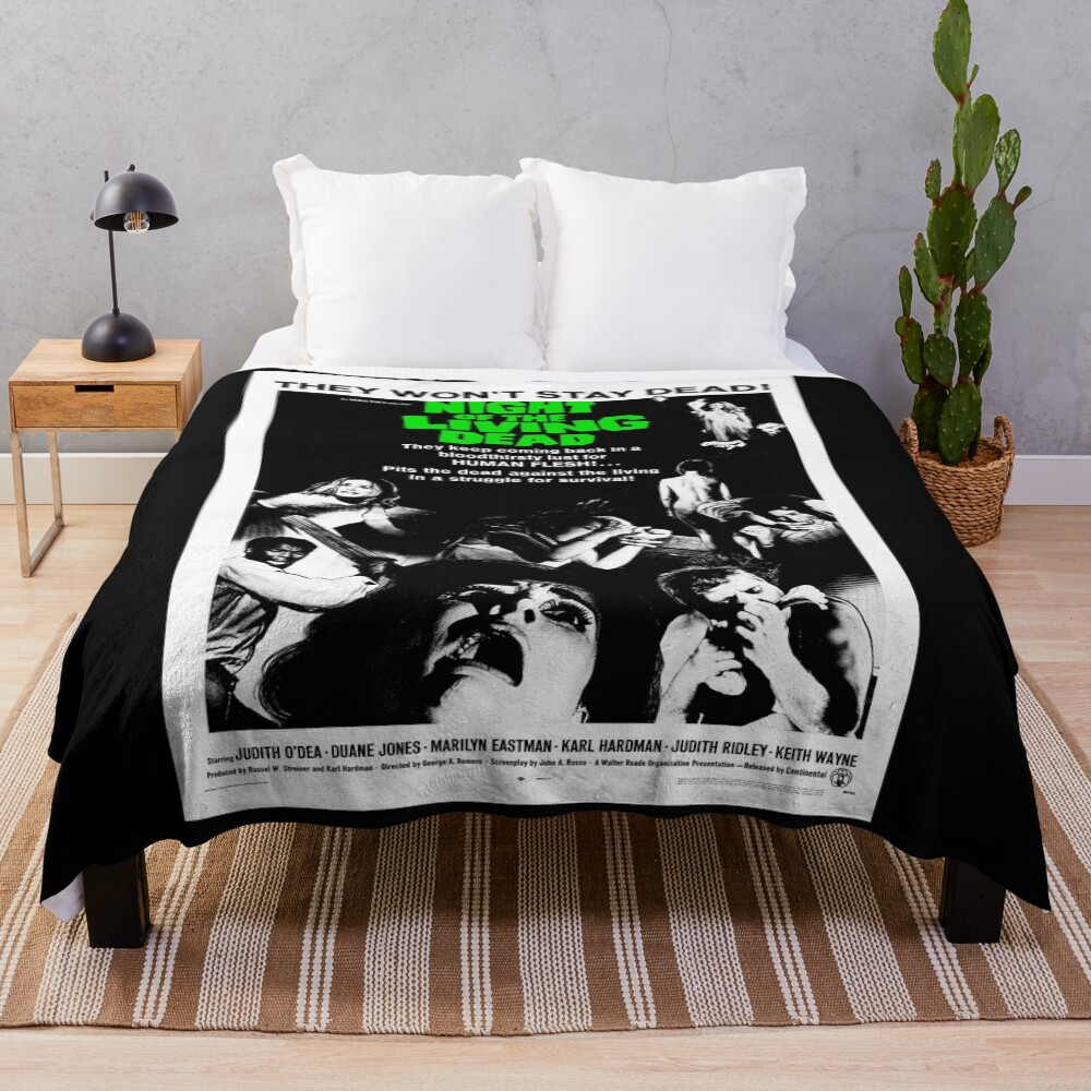 Night Of The Living Dead Vintage Throw Blanket