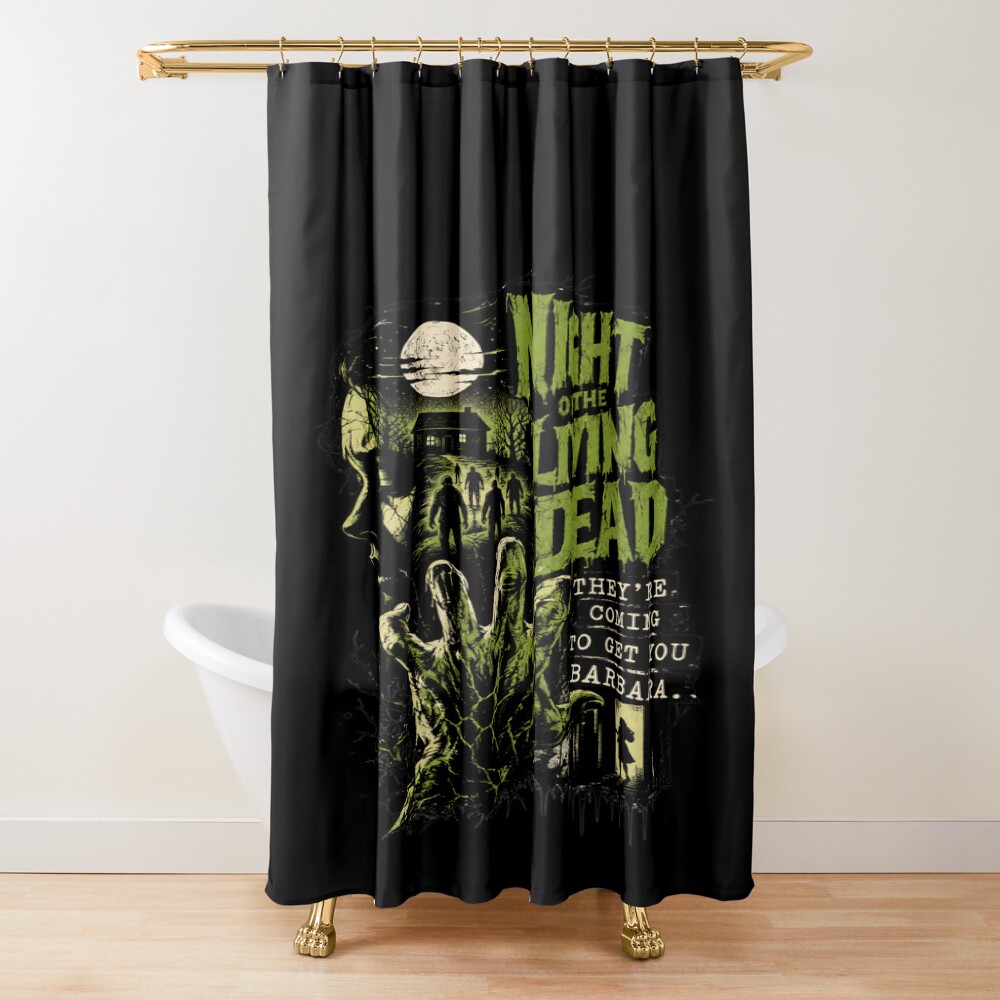 Night Of The Living Dead Vintage Zombie Horror Movie Shower Curtain