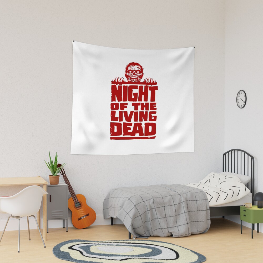 Night Of The Living Dead Red Logo Tapestry