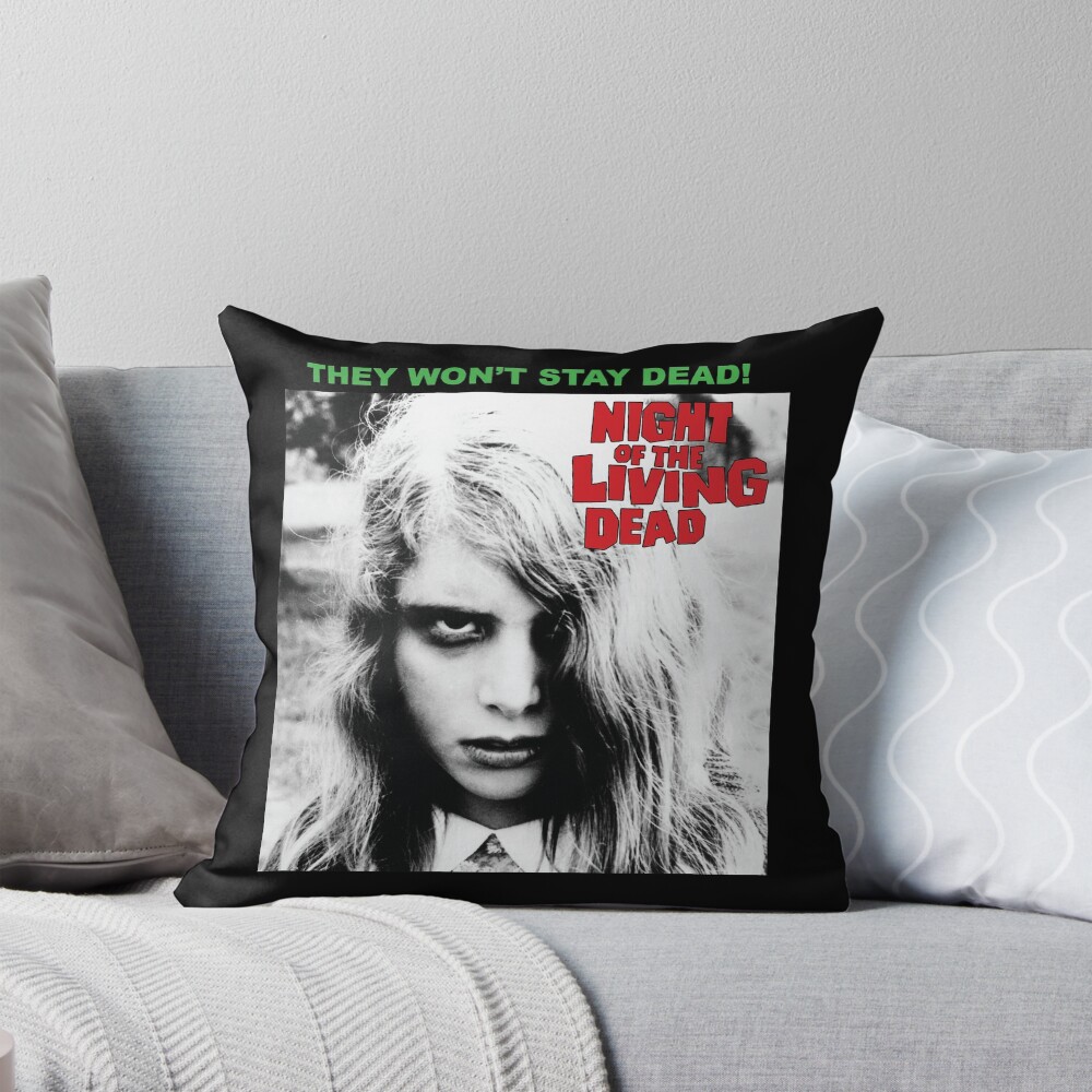 Night Of The Living Dead Little Zombie Girl Throw Pillow