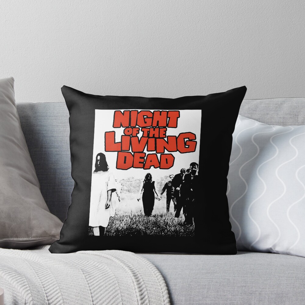 Zombie Movie Print Zombie Night Of The Living Dead Horror Film Throw Pillow
