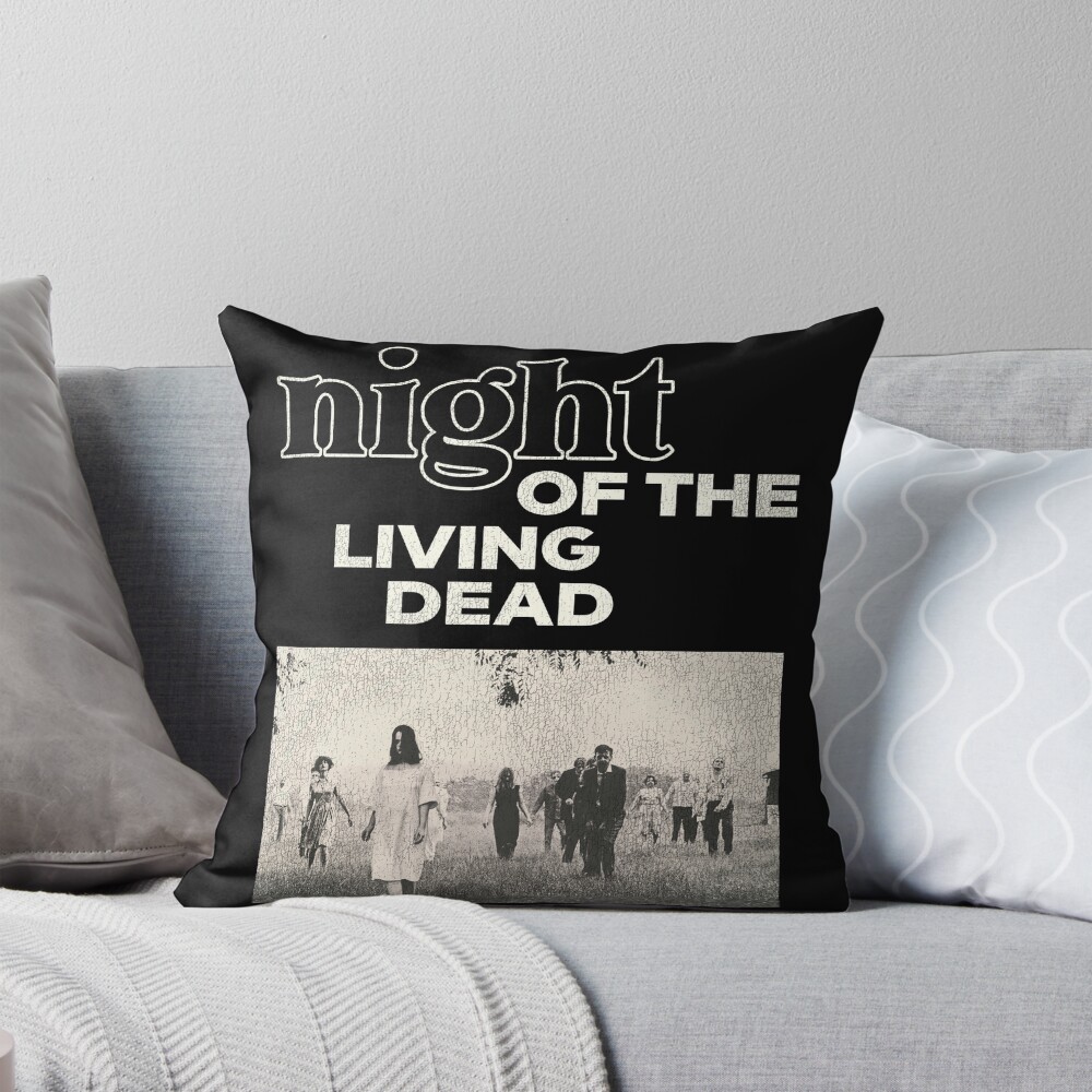 Night Of The Living Dead Horror Zombie Throw Pillow