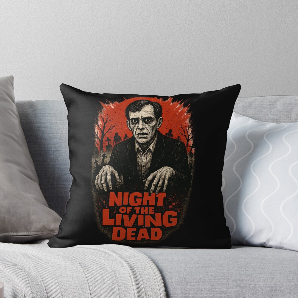 Night Of The Living Dead Fan Art Design Throw Pillow